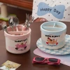 Uncovered cartoon desktop trash can, mini trash can on the table, creative home living room coffee table, small wastebasket storage bucket Application Scenario